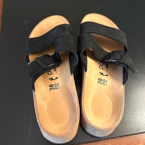Birkenstock Black Leather Mules - Picture 1 of 3